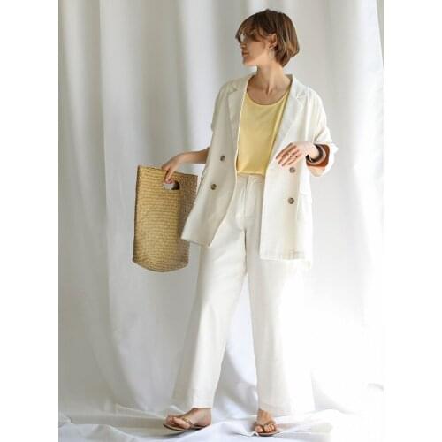 2020 White Ladies Suit Blazer Spring Summer Women Suits Office Wear Female Work Wear Office Suit Two Pieces Suits(Jacket+Pants)