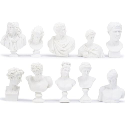 10pcs Art Drawing Sculpture Statue Sketch Plaster Reference Cast Figure Model Figurines