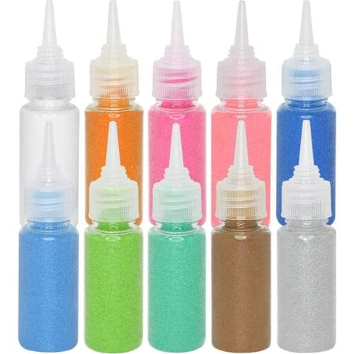 10pcs Assorted Colors DIY Bottle Color Sand Kit Craft/Terrarium Sand Art Sand Painting Sand Drawing Toy for Kids - Pool Party