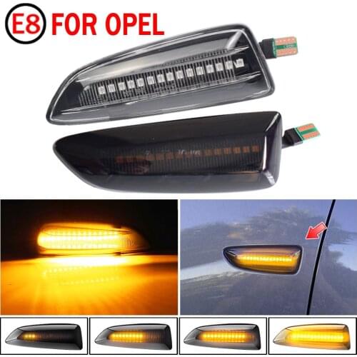 2Pcs LED Amber Dynamic Flowing Turn Signal Side Marker Light For Opel Astra J K 2015 Zafira C Insignia B Grandland X 2017