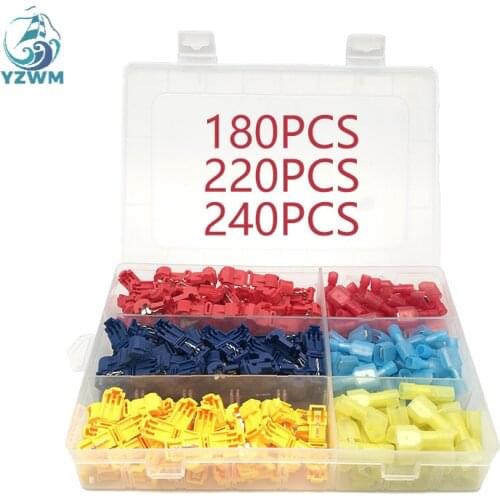 240 / 220 / 180pcs non peeling T-type non broken wire fast wiring terminal clip wire clip connector