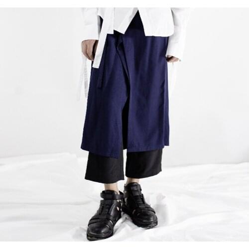 27-46 2021 Dj costume ds Mens clothing Hair Stylist Loose Casual stitched double Wide Leg Pants Culotte plus size costumes