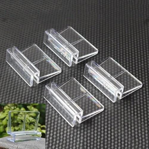 4Pcs 6/8mm Aquarium Tank Clear Plastic Clips Glass Cover Strong Support Holders