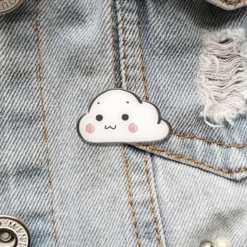 Acrylic Shirt Brooch For Women Cute Cloud Baby Lapel Pin Cartoon Jewelry Badges Scarf Buckle Hat Clothes Accessories