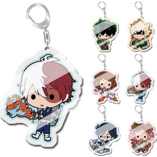 Anime My Hero Academia Keychain Todoroki Shouto Cosplay Transparent Acrylic Key Chain Cute Funny Jewelry Fans Gift