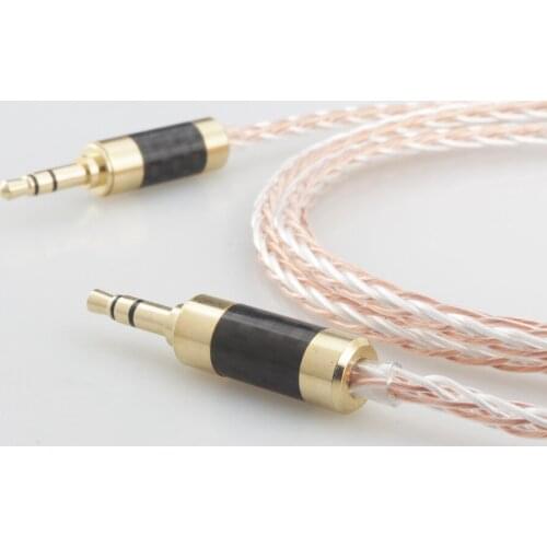 Audiocrast 8 Cores OCC Headphone cable 3.5mm Male to 3.5mm Male Stereo Audio Hifi Audio Connectors Wires AUX wire jump cable