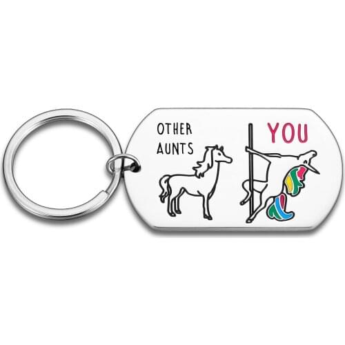 Aunt Gifts Keychain Best Auntie Birthday Keychain for Christmas Mothers Day Unicorn Aunt Gift Idea Sarcastic Appreciation Gift