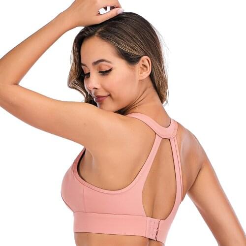 Shockproof Plus Size Yoga Bra Gathering Running Fitness Top Breathable Backless Underwear Back Adjustment Buckle Sports Bra Top