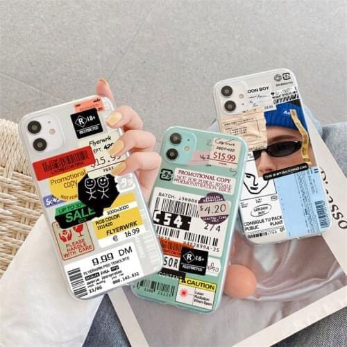 INS Hot Label Case For Huawei P30 Pro P40 P20 Mate 10 20 Lite E Y6 Y7 P Smart 2021 2019 Honor 10i 20i 8X 9X 9 10 Lite TPU Cover