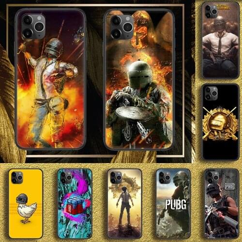 Game PUBG Phone Case Cover Hull For iphone 5 5s se 2 6 6s 7 8 12 mini plus X XS XR 11 PRO MAX black 3D back painting prime trend