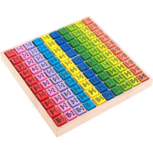 Kids Toys 99 Multiplication Table Math Toy 10*10 Figure Blocks Baby Learn Colorful Wooden Toys Early Educational Montessori Gift