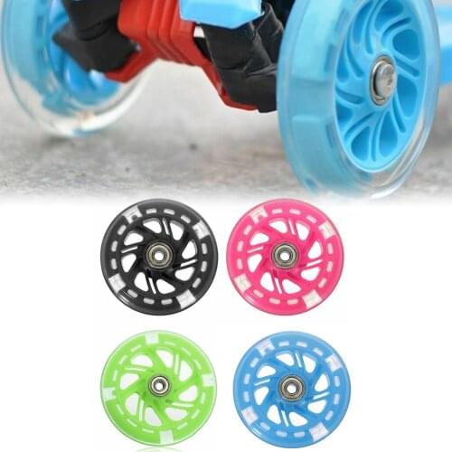 Children Scooter Skate Wheels LED Flash Wheel Flashing Lights Back Rear ABED-7 Bearings For Mini 12*2cm Scooter Bicycle Wheels