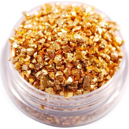 50G Fake Gold Stone Glass Glitter Sprinkles Resin Craft Mold Filling Supplies Resin Inclusions for Resin Art Jewelry Making