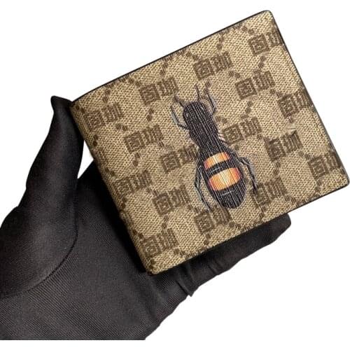 Italian Mens 2021 New gujia Wallet Leather Short wallet Luxury brand popular logo wallet trend Letterhead cowhide wallet