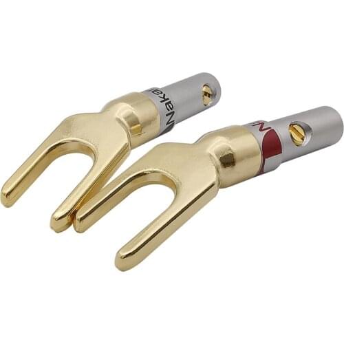 1/2/3Pair Gold Plated Y/U- type Banana Plugs Set Solderless Banana Audio Speaker Banana Wire Cable Connectors