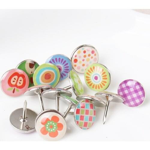 50pcs Mixed Round Metal Brad Studs Spikes Scrapbooking Embellishment Fastener Brads Crafts Pushpin Decoration 10x11mm MZ4X-FD