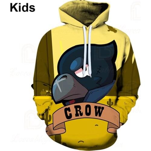 Jacket Clothing Harajuku Sweatshirt Spike Shelly and Kids Star, Leon Tops Men 2021 Boys Girls Crow Shoot Game 3D Print Hoodie
