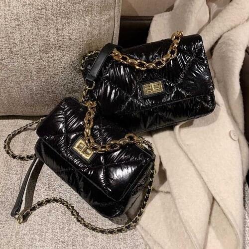 Lattice Square Tote Bag 2021 Fashion Chains New Quality Down Shoulder Messenger Bags Luxury Designer Women Handbag Female Clutch