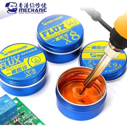 MECHANIC X6/X8/X9 Rosin Flux Solder Paste Imported Mild Halogen-Free Lead-Free No-Clean Welding Flux for PCB BGA Welding
