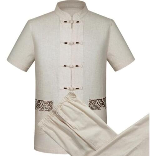 Manual plate buckle middle-aged Chinese tunic suit mens jacket men blazer man embroidered coats men Tang suit sets Chinese style