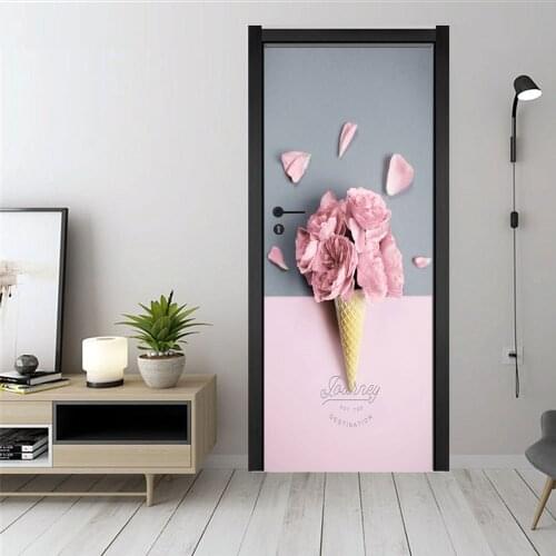 Valentines' Day Door Sticker Wardrobe Renovation Bedroom Living Room Waterproof Decorative Vinyl Porta Decal Peel and Stick