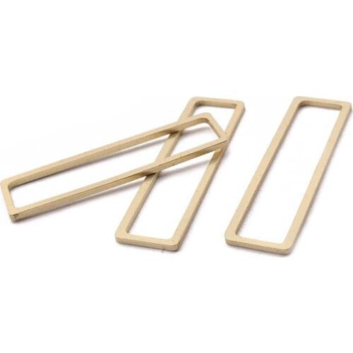 10pcs Raw Brass Rectangle Hollow Frame Charms Connector Pendant For DIY Necklace Earrings Jewelry Findings Making Accessories