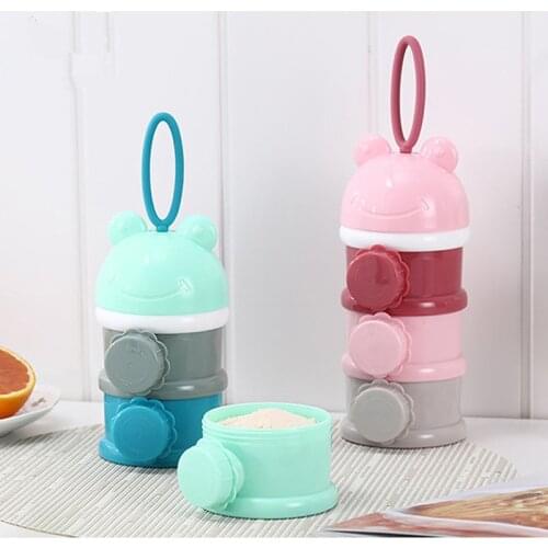 New 3 Layers Portable Baby Food Storage Box Side Open Essential Cereal Milk Powder Box Infant Toddle Snacks Container