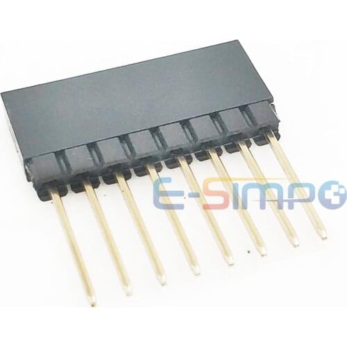 PC104 2.54mm Female Header,6P 8P 10P 40P Industrial Female Socket,Single Row,RohsPH8.5+2.5mm,Long Pin 12mm,total 23mm