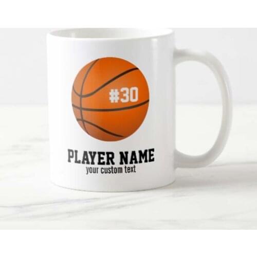 Custom Basketball Name and number Coffee Mug Children Tea Cup Sweet Funny Mugs Cups for Girlfriend Boyfriend Novelty Valentine C