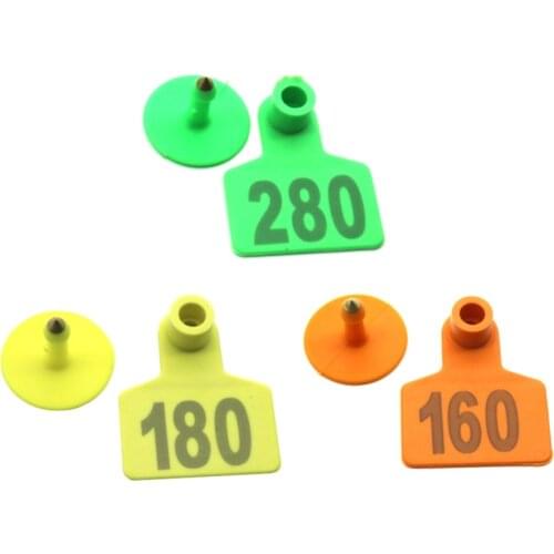 Pig ear tags No. 001-500 Copper head earrings Farm Animal Livestock feeding supplies Pig Identification label 100 Pcs