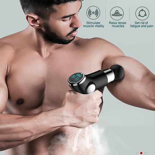 LCD Display Massage Gun Professional Deep Muscle Massager Pain Relief Body Relaxation Fascial Gun Fitness