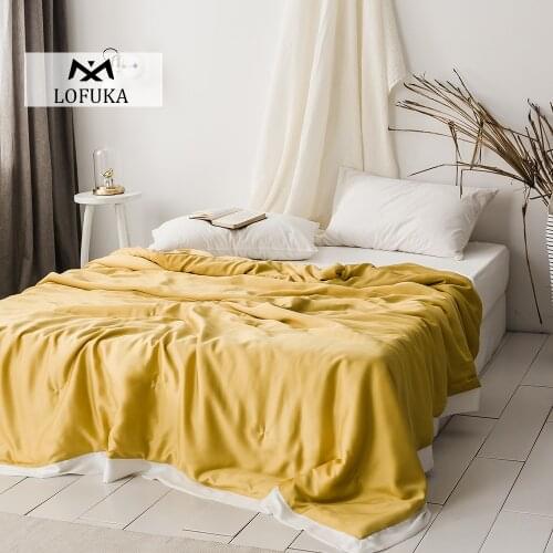 Lofuka Luxury Women 100% Silk Quilt Summer Healthy Beauty Silk Comforters Duvet Silk Filled Double Queen King Quilt For Sleep