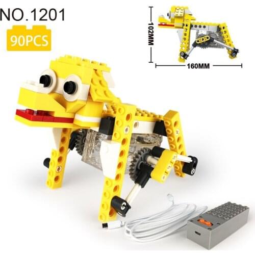 STEM Mechanical Design Principle 3D Animal Model Series Electric Dog Toys Children Educational DIY Toys Compatible Major Brands
