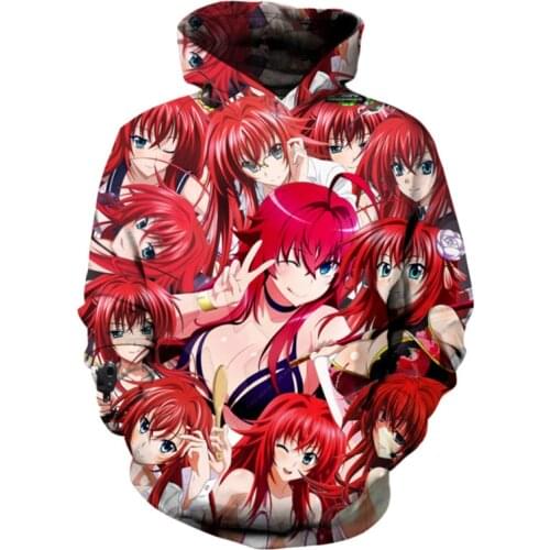 SOSHIRL 2019 High School Anime Hoodie Cool Punk Girls Selfie 3d Print Pullover Unisex Funny Comic Sweatshirt Hip-hop Street Tops