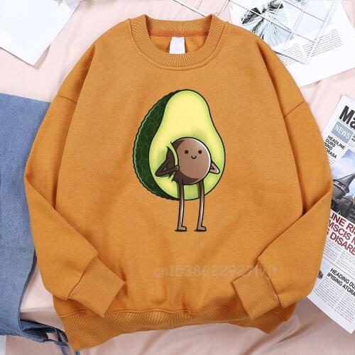 Avocado Pit Funny Pattern Women Men Hoodie Fruits With Luggage Women Men Camisas Street Fashion Fashion Brand Man Sweatshirt