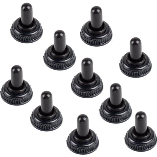 High quality 10Pcs/lot 6mm Black Toggle Switch w Rubber Cover VE179 P