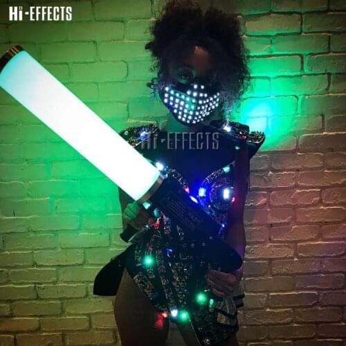 LED clothes women illuminated lights suits led costume glowing lady robot clothing dance wear dress for DJ nightclub bar party