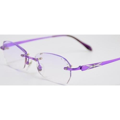 Lady Nearsighted Eyeglass Frame Pure Titanium Framed Diamond Cut Eyeglass Frame Optical Prescription Glasses Women