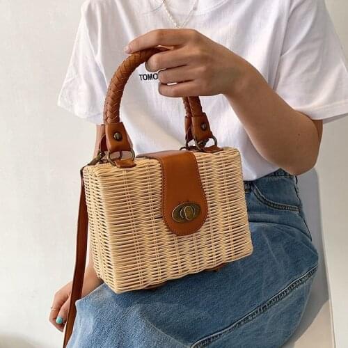 Summer Straw Bag Handmade Woven Rattan Handbag Beach Vacation Shoulder Messenger Bag Purse Crossbody luxury Designer Little Bags