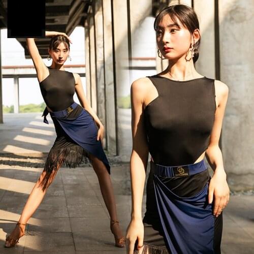 Sexy Latin Dance Costumes Women Tango Salsa Cha Cha Fringe Performance Outfit Ballroom Samba Rumba Practice Dancing Wear DF1711