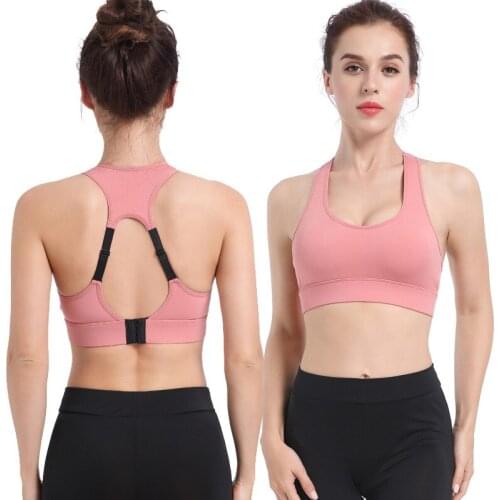 Women Sports Lingerie Breathable Absorb Sweat Shockproof Padded Sports Bra Top Athletic Gym Running Fitness Sports Bralette