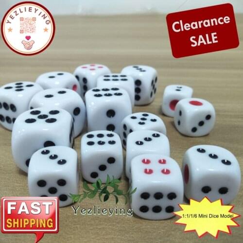 1/6 scale Action Figure Accessories stage props the Dice White 2CM/1CM for 12 Inch soldier Figure Mahjong Toy Gift model