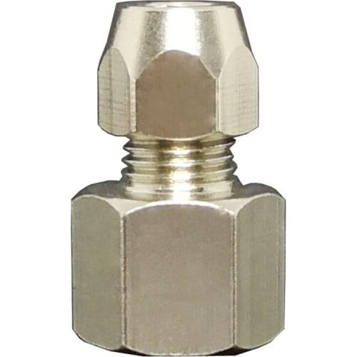 1/8" 1/4" 3/8" 1/2" BSPP Female Fit 6/8/10/12mm OD Tube Compression Union Straight Coupler Nickel Plated Brass Water Gas