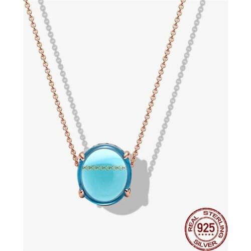 100% Real 925 Sterling Silver Blue Arc Gem Fit Original 3mm Bracelet For Women Birthday Fashion Jewelry Gift