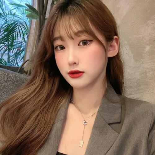 2021 New Temperament Pin Necklace Ins Hip Hop Niche Design Neckchain Personality Rectangular Tag Clavicle Chain 0518