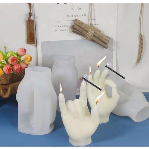 3D Creative Irregular Gesture Candle Mould Silicone Aromatherapy Moulds Plaster Chocolate Soap Molds Home Crafts Decorating