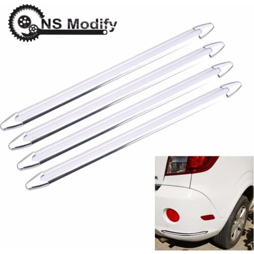 4PC Car Anti-collision Strip Bumper Protector Anti-rub Decoration Strip Protective Corner Guard Stickers Crash Styling Mouldings