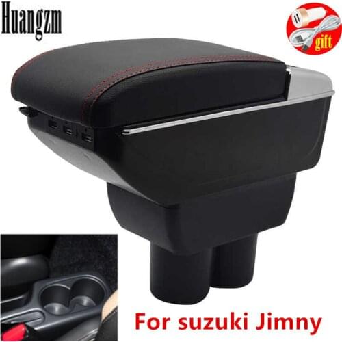 Car Styling Black USB Center Console Box For Suzuki Jimny 2000 - 2017 New Armrest 2005 2006 2007 2015