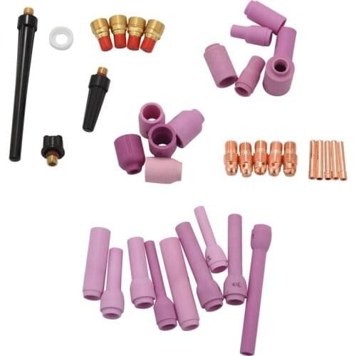 TIG Gas Lens Collet Body Assorted Size Kit Fit SR WP 9 20 25 TIG Welding Torch 46pcs CNIM Hot