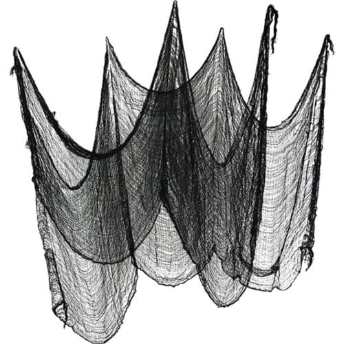 Halloween Black Cotton Yarn Terror Horror Gauze Halloween Props Creepy Textile Haunted Residence Props For Decotr